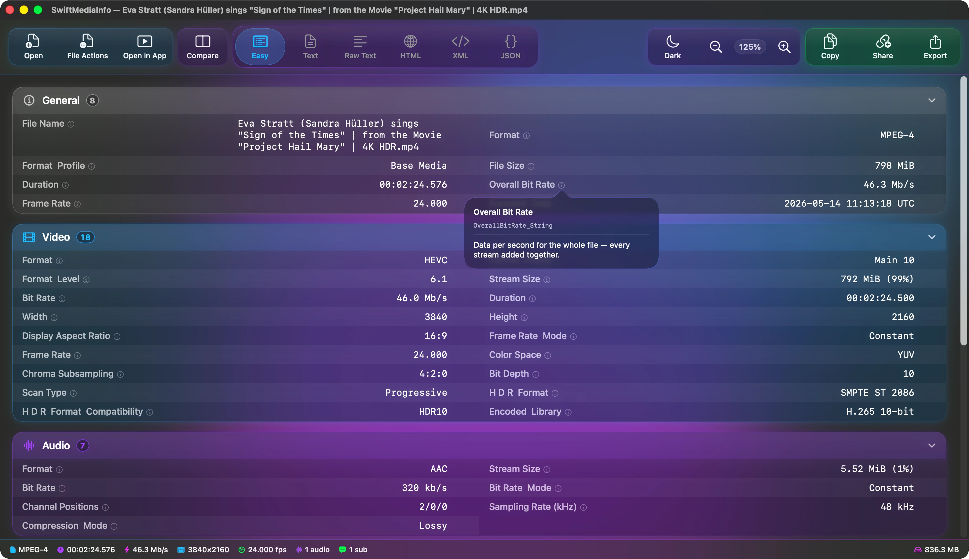 An Easy View field with its plain-language explanation open.